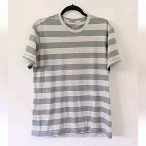 Lululemon Gray & Yellow Striped Short Sleeve T Shirt Mens Large See Measurements